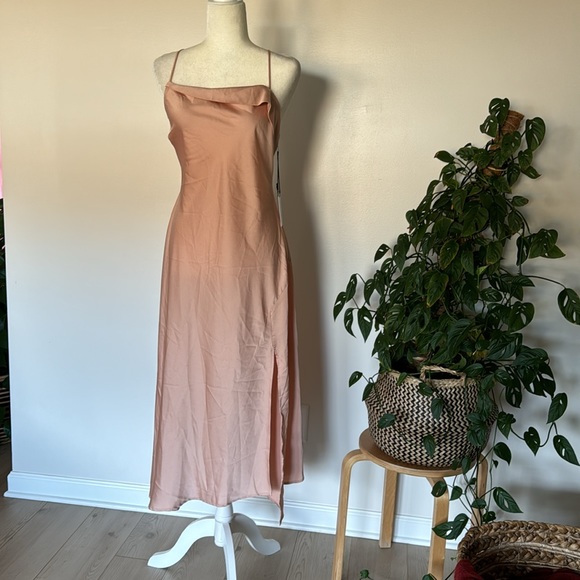 Astr The Label Cowl Slip Midi Dress in Blush - Picture 5 of 11